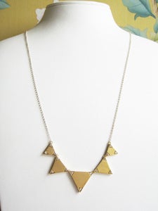 Image of Art Deco Large Triangle Necklace - Gold Vermeil