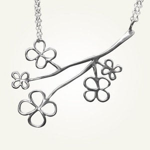 Image of Magnolia Blossom Necklace, Sterling Silver