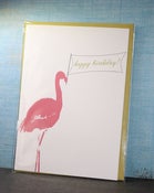 Image of Flamingo Happy Birthday Set of 3 note cards