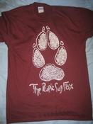 Image of Paw Print Tee (White on Maroon)