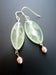 Image of Prehnite & pink pearl earrings