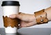 Image of NEW! leather cozy/cuff SKINNY SNAP - mocha brown