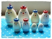 Image of Decole France ----- Matryoshka Nesting Eggs Red or Blue
