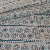 Image of Daisies hemp/organic cotton fabric - teal