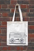 Image of Tote Bag, Retro Boom Box Print