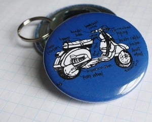 Image of super scooter bottle opener keychain