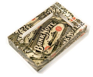 Image of Bank Note Crystal Rectangle Ashtray