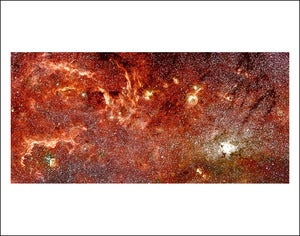 Image of Hubble-Spitzer Color Mosaic of the Galactic Center
