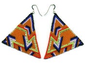 Image of Hand-Beaded Pyramid Earrings E9