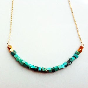 Image of TURQUOISE GOLDEN NECKLACE