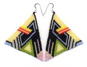 Image of Hand-Beaded Pyramid Earrings E10