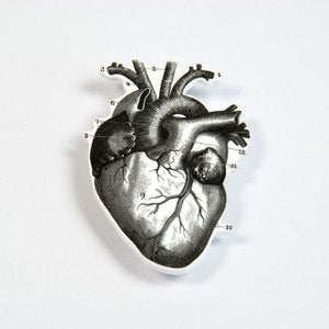 Image of BROOCH - the heart: be still my...
