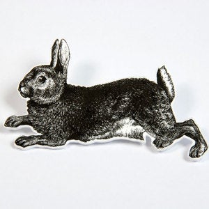 Image of BROOCH - the rabbit: run peter