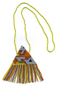 Image of HANDBEADED PYRAMID NECKLACE PN7 * AS SEEN IN WARP MAGAZINE JAPAN 