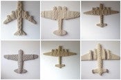 Image of custom hand-knit aeroplanes 