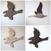 Image of custom hand knit ducks 