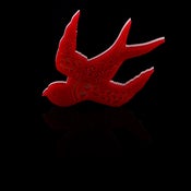 Image of A Skulk Of Foxes - Scarlet Red Brooch