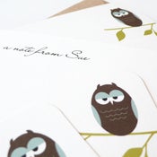 Image of Personalised owl notecards - set of eight