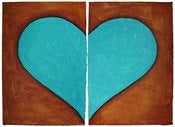 Image of One love two hearts Mixed Media on canvas 24" by 36" (x2)