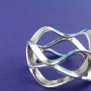 Image of sterling silver honey comb ring