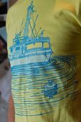 Dirty ol' boat on yellow $25