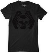 Image of black on black 45 magnums with skull