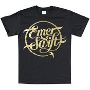 Image of Emer Swift t-shirt gold print on black ltd edition