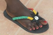 Image of GHANA BLACK STAR BEADED SLIPPER