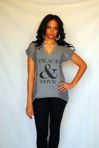 Image of "Peace & Love" Shredded Eco Tee 