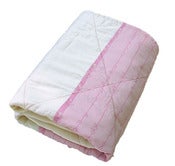 Image of Baby quilt ~~ 100% organic cotton (pink and cream)