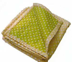 Image of Baby quilt ~~ 100% organic cotton (yellow dot)