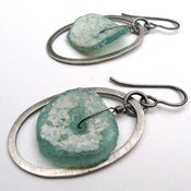 Image of Ancient Glass Earrings with Oxidized Silver