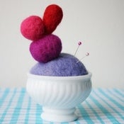 Image of Felt Pincushion Sculpture - violet 