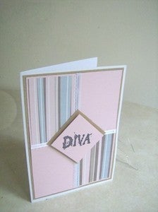 Image of DIVA in Pink and Brown All O ccasion Greeting Card