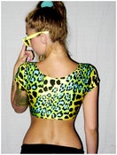 Image of Green Leopard Kelly Kapowski Crop Top