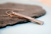 Image of Tab- Modern Embossed Sterling Silver Necklace (N6)