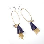 Image of Boucles d'oreilles Pompons cuir