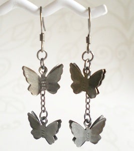 Image of Vintage Chic Noir Butterfly Earrings