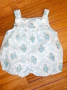 Image of Blue vintage floral baby romper