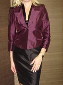 Image of Peaked lapel jacket in wine