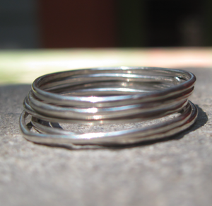 Image of 18g sterling silver stacking rings