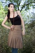 Image of Caramel Button Pleated Skirt