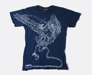 Image of vengeful minds - owl distressed crew neck tee