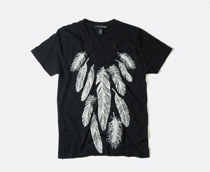 Image of vengeful minds - owl's feathers deep V tee