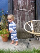 Image of All in one zip up rashie in blue/grey stripe