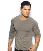 Image of Men's Long Sleeve Khaki Raglan