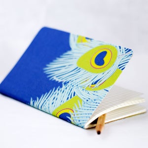 Image of Peacock Fabric Notebook