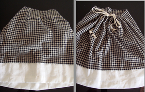 Image of Black Checkered Tie At Back Skirt