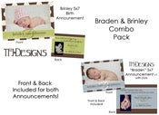 Image of Braden and Brinley (BOY GIRL) Birth Announcements - Templates for Photographers