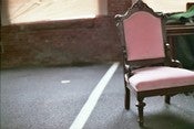 Image of vintage and cushy pink chair